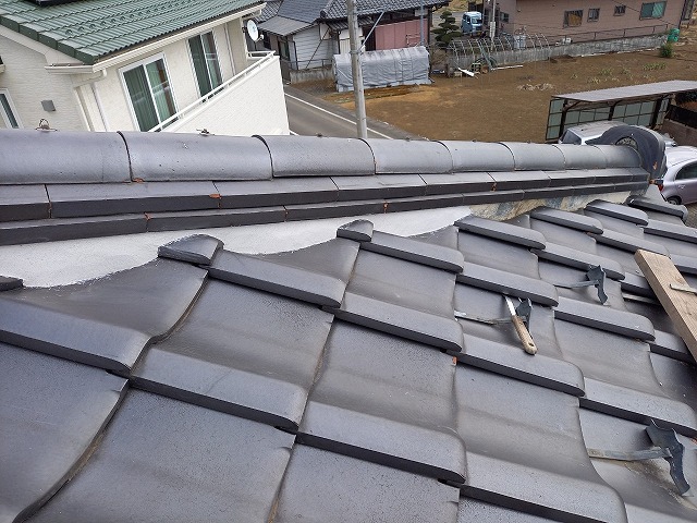 白なんばんを使用した漆喰詰め増し工事